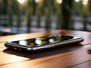 mobile phone on table