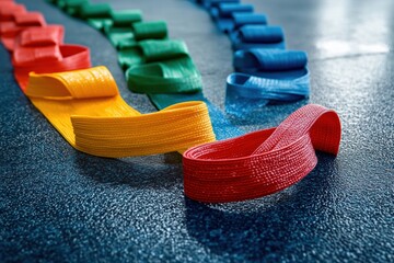 Dynamic stretching bands for fitness training gym