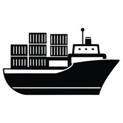 Obraz premium Cargo Ship Icon Maritime Freight Transportation Vector Illustration