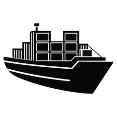 Obraz premium Cargo Ship Maritime Freight Transportation, Container Vessel Icon