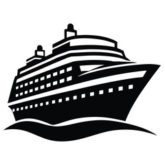 Luxury Cruise Ship Elegant Vessel Sailing on Calm Waters