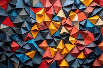 Obraz premium Vibrant geometric patterns in colorful textured modern design abstract viewpoint