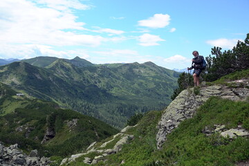 Wanderer zwischen Plannereck und Rotbuehel
