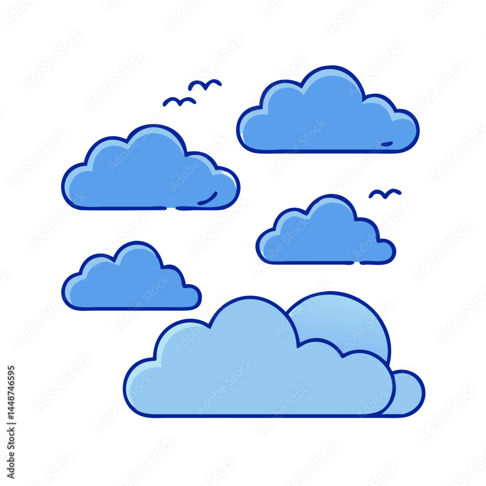 Wall mural blue sky clouds weather forecast cloudscape nature background cloud computing cloud icon vector