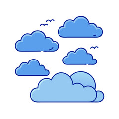 Blue sky clouds weather forecast cloudscape nature background cloud computing cloud icon vector