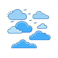 Fototapeta premium Blue sky clouds cloudscape weather forecast nature background sky cloud vector illustration design