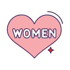 Women empowerment heart love illustration graphic design for women's day and international women's day