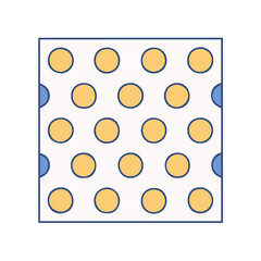 Seamless pattern design with yellow circles and blue accents for textile and wallpaper use case