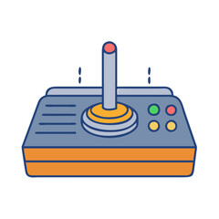 Illustration of joystick game controller gaming console arcade retro technology device play