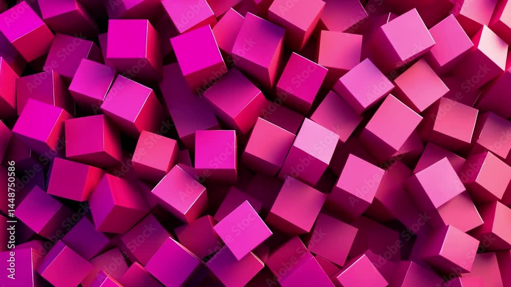 Poster vibrant magenta abstract background created with numerous 3d cubes arranged in a visually striking p