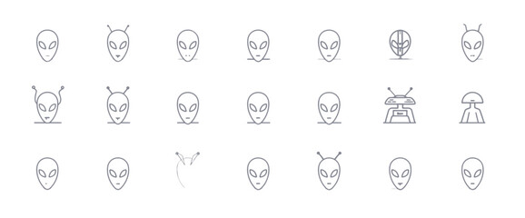 icon sheet, simple shapes, Alien icons