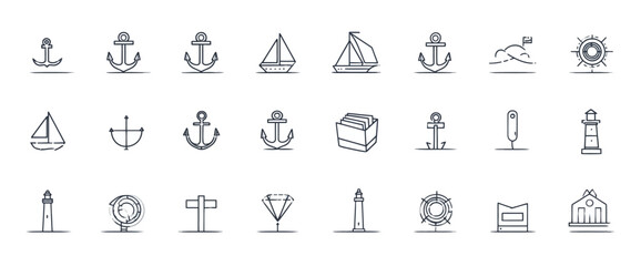 icon sheet, simple shapes, Anchor icons