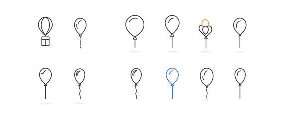 icon sheet, simple shapes, Balloon icons