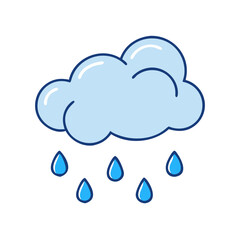 Download cute cloud with rain drops vector illustration weather forecast design element graphic icon 90