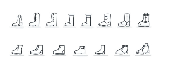 icon sheet, simple shapes, Boot icons