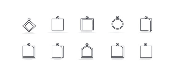 icon sheet, simple shapes, Bookmark icons