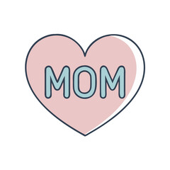 Heart mom love mothers day gift design vector illustration mothers day heart mom graphic art