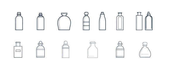 icon sheet, simple shapes, Bottle icons