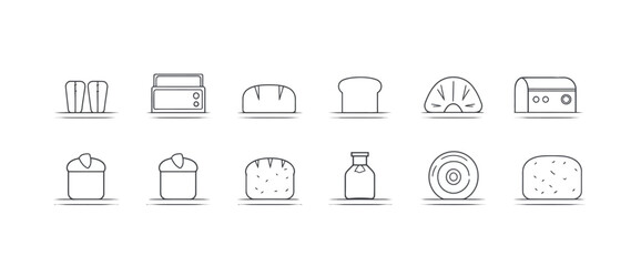 icon sheet, simple shapes, Bread icons