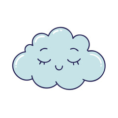 Cute cloud sleeping dream illustration vector graphic design sky weather cartoon kawaii drawing art