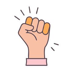 Obraz premium Illustration of a raised fist hand gesture symbol for power strength and solidarity concept vector
