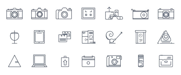 icon sheet, simple shapes, Camera icons