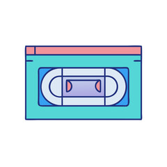 Obraz premium Retro vhs tape vector illustration for vintage media and entertainment technology design asset
