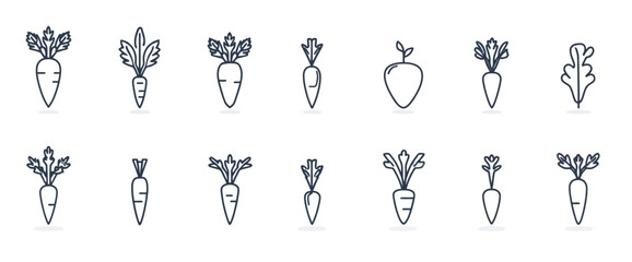 icon sheet, simple shapes, Carrot icons