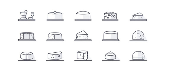icon sheet, simple shapes, Cheese icons