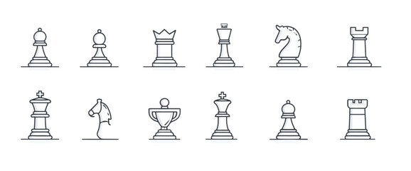 icon sheet, simple shapes, Chess icons