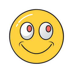 Yellow crazy face emoji vector illustration for social media expression and communication design