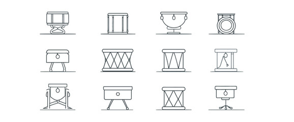 icon sheet, simple shapes, Drum icons