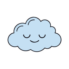 Illustration of a cute cloud cloudscape weather sky nature element design graphic vector art image