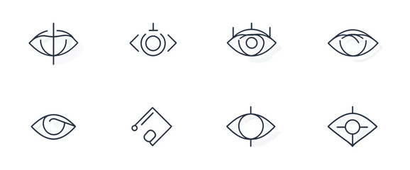 icon sheet, simple shapes, Eye icons
