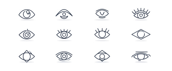 icon sheet, simple shapes, Eye icons