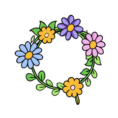 Flower floral wreath flowers spring summer blossom bloom botanical nature garden plant design element