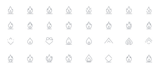 icon sheet, simple shapes, Flame icons