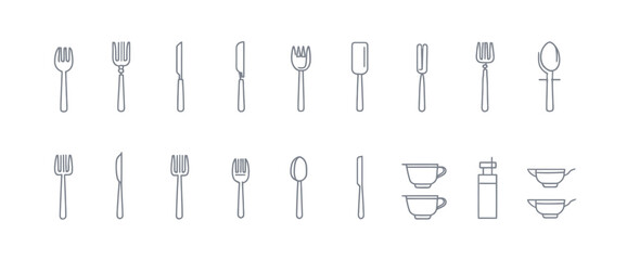 icon sheet, simple shapes, Fork icons