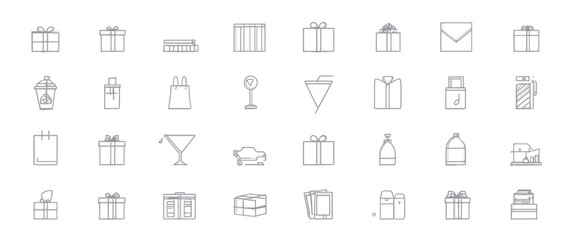 icon sheet, simple shapes, Gift icons