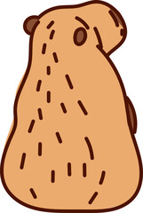 Hand-Drawn Capybara Cartoon Vector Featuring Cute and Relaxed Poses in Flat Style