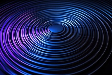 Obraz premium Glowing Neon Blue and Violet Concentric Circles on Black Background