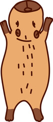 Hand-Drawn Capybara Cartoon Vector Featuring Cute and Relaxed Poses in Flat Style