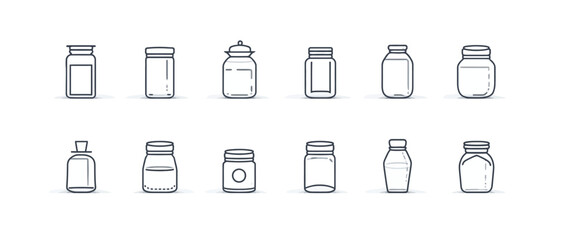 icon sheet, simple shapes, Jar icons