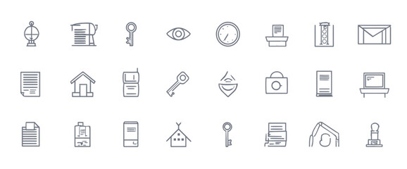 icon sheet, simple shapes, Key icons