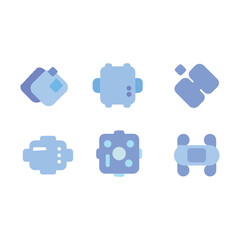 Futuristic Technology Vector Line Icons Set, Minimal Modern Sci-Fi UI Symbols