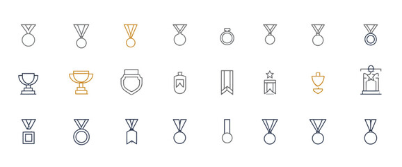 icon sheet, simple shapes, Medal icons