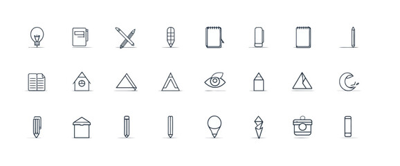 icon sheet, simple shapes, Notebook icons