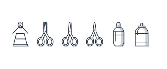 icon sheet, simple shapes, Scissors icons