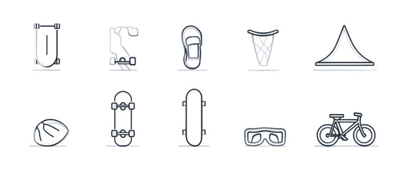 icon sheet, simple shapes, Skate icons