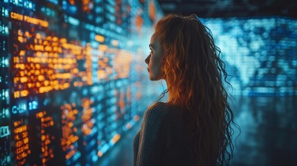 Futuristic digital marketing strategy session focused on leveraging buyer personas to create optimized SEO content and meet their goals